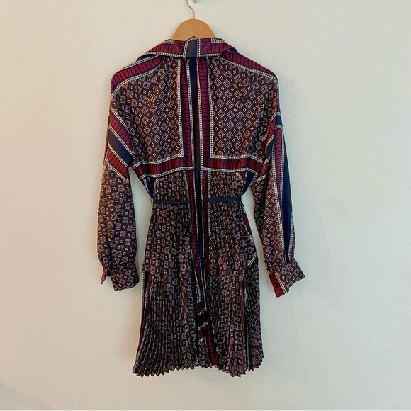 NWOT Sandro Pleated Shirt Dress in Purple - Picture 7 of 8